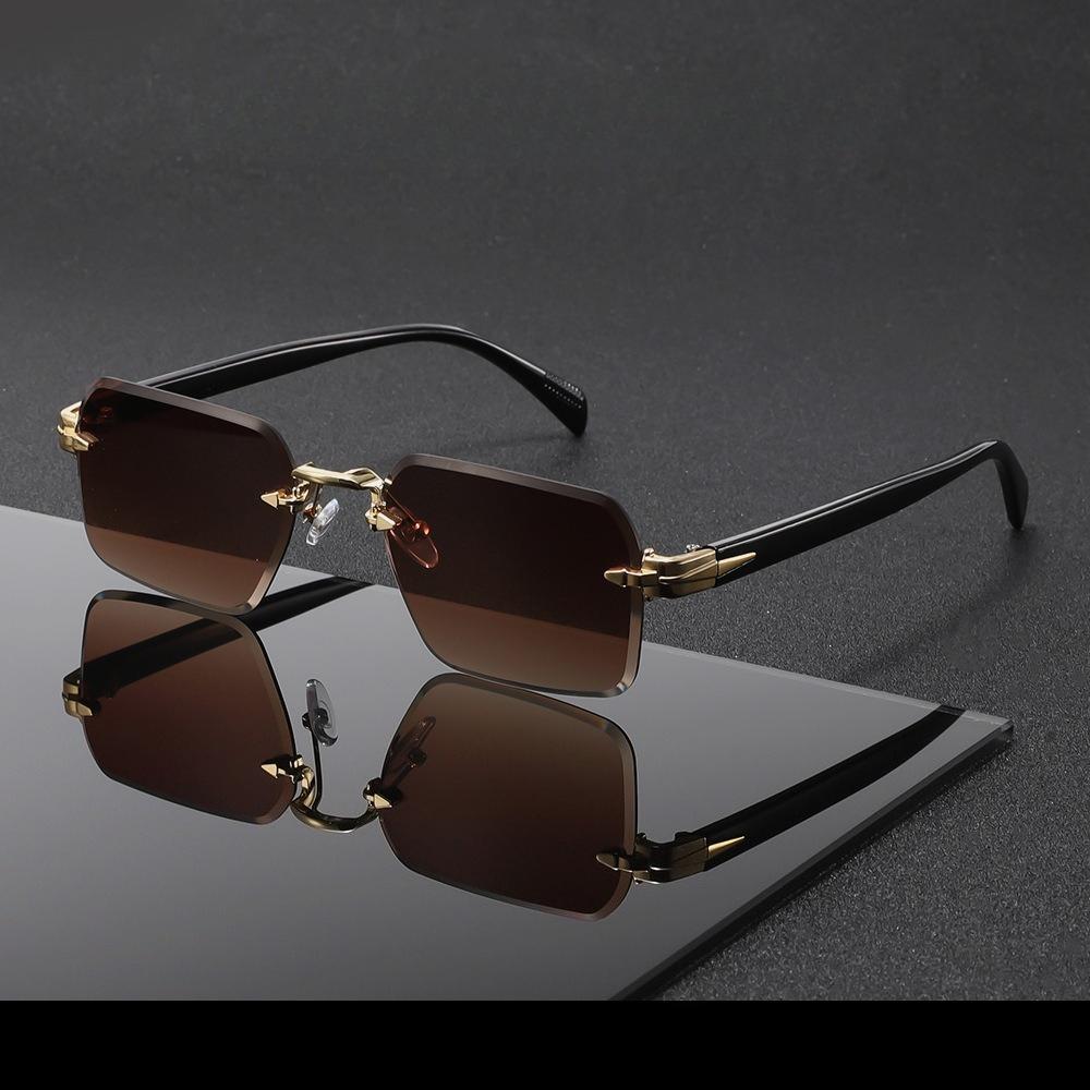 2026 New Fashion Metal Frameless Sunglasses Outdoor Travel and Cycling UV Protection Eyewear UV400 Unisex Classic Driving Shades
