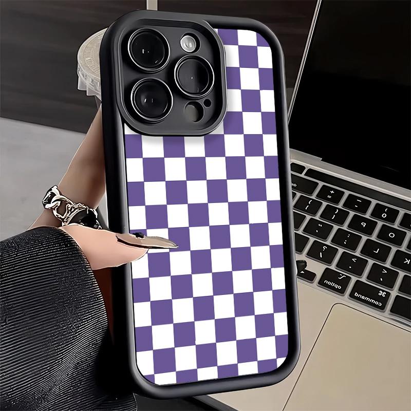 Phone Case for iPhone 17 Air 16E 15 16 Pro Max Retro Classic Chess Board Grid Cover 14 Plus 13 12 Mini Soft Shell Silicone Funda