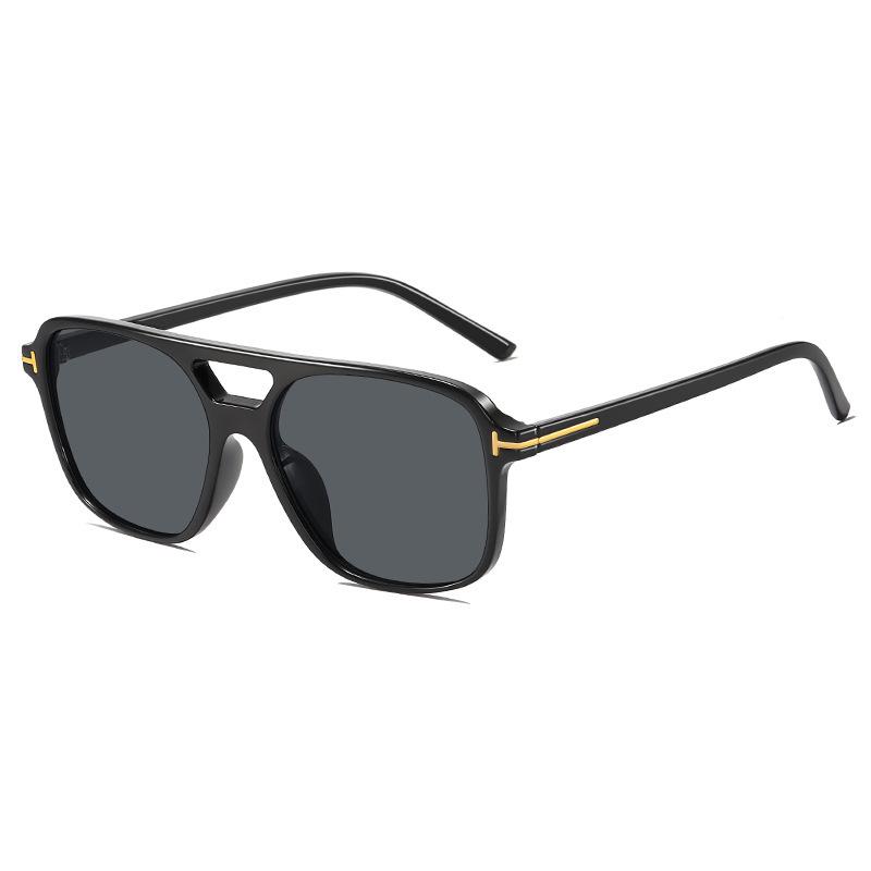 New European/American T-shaped Retro Pilot Double-Bridge High-End UV Protection Sunglasses