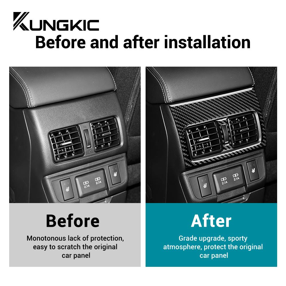 Real Soft Carbon Fiber Sticker For Subaru Legacy Outback 2015 2016 2017 2018 2019 LHD RHD Car Rear Air Outlet Panel Accessories