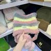 Plush Fluffy Cat Ear Knitted Hat Women Winter Thicken Keep Warm Cute Hair Ball Stripe Ear Protection Beanies Hats Pullover Cap