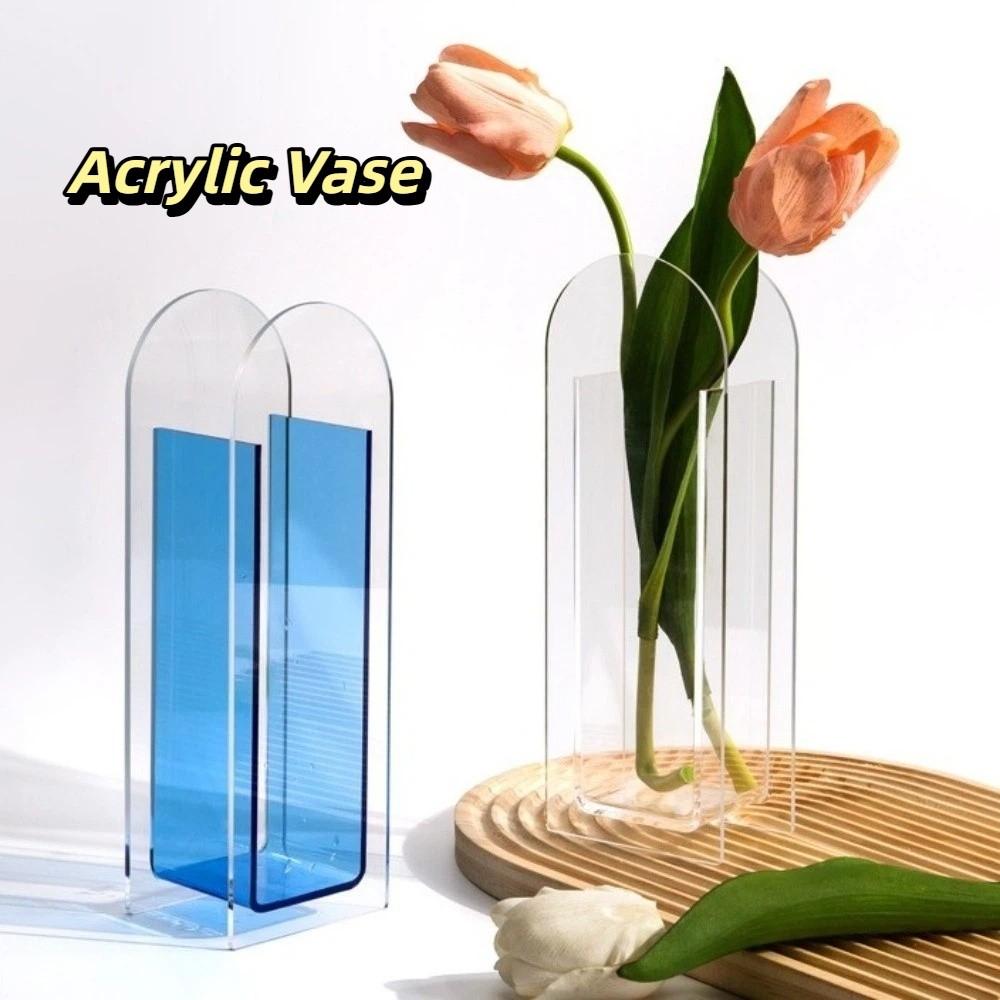 Transparent Flower Vase Geometric Flower Container Acrylic Vase  Flower Arrangement