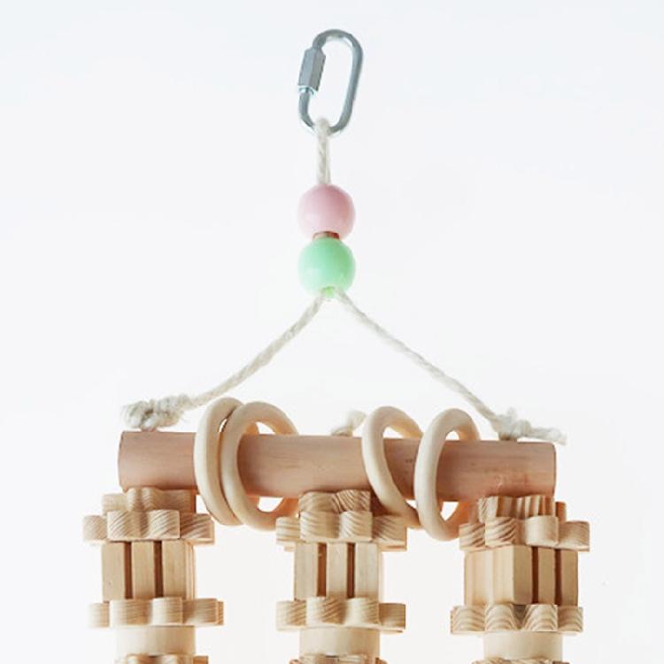 Parrot Cage Bite Toys Natural Wood Blocks Chew Toy for Medium and Large Birds