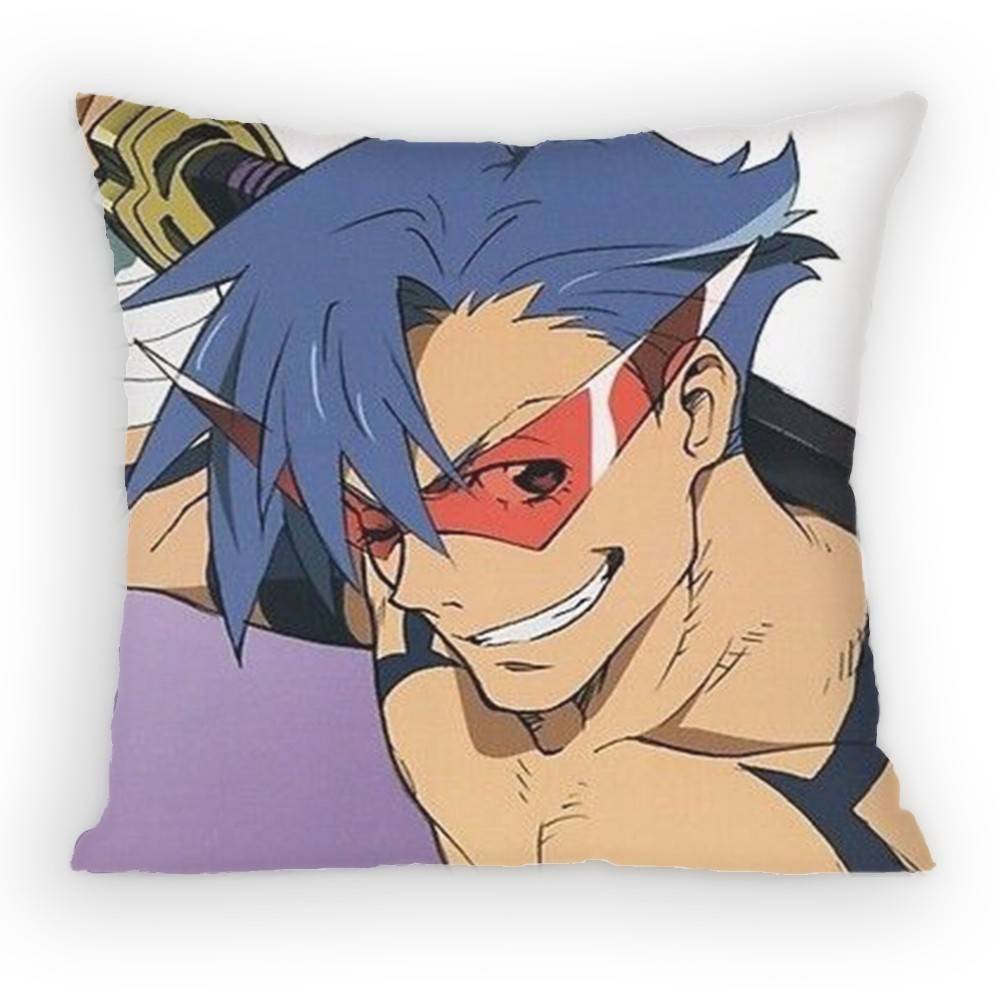 Gurren Lagann Kamina Pillow Case Anti-dustmite Pillowcase Invisible zipper silky Sofa cushion cover for bedroom