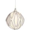 White and Silver Styrofoam Bauble with Glitter, Convex