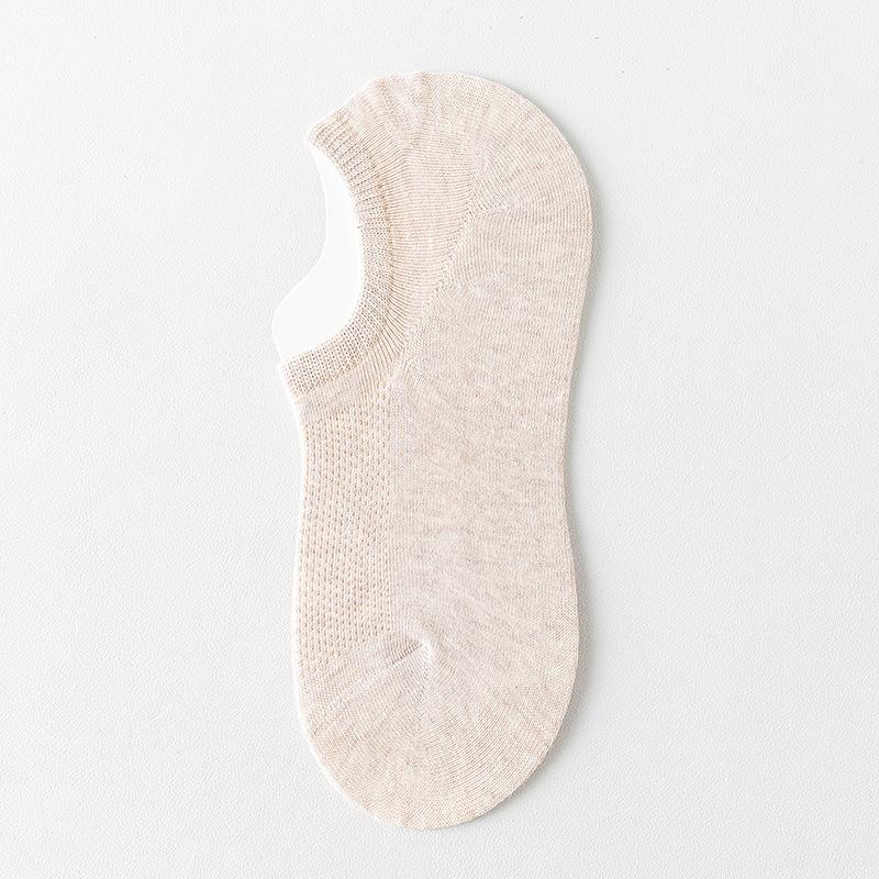 Men's Boat Socks, Solid-color Cotton Socks, Summer Shallow-mouthed Short Socks, Thin Mesh, Antibacterial and Deodorizing Solid-color Invisible Socks