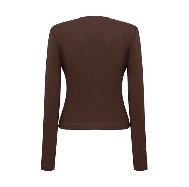 Hoodie Magda Matyja Nina Longsleeve Brown