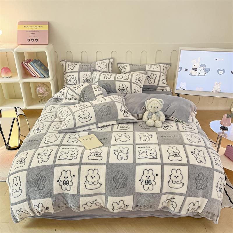 Rosa Dickes Fleece Blume Bettbezug Für Mädchen Winter Warm Flanell Bettdecke Bezug 1 Stück 150 cm Größe Mädchen Bettwäsche Funda Nordica Cama