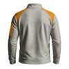 Men Waffle Knit Sweatshirt Quarter Zip Stand Collar Pullover Color Block Long Sleeve Tops Casual Streetwear Hoodie