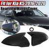 Gloss Black Horn Style Side Mirror Cover Cap Add-on Fits KIA K5 Optima 2016-20
