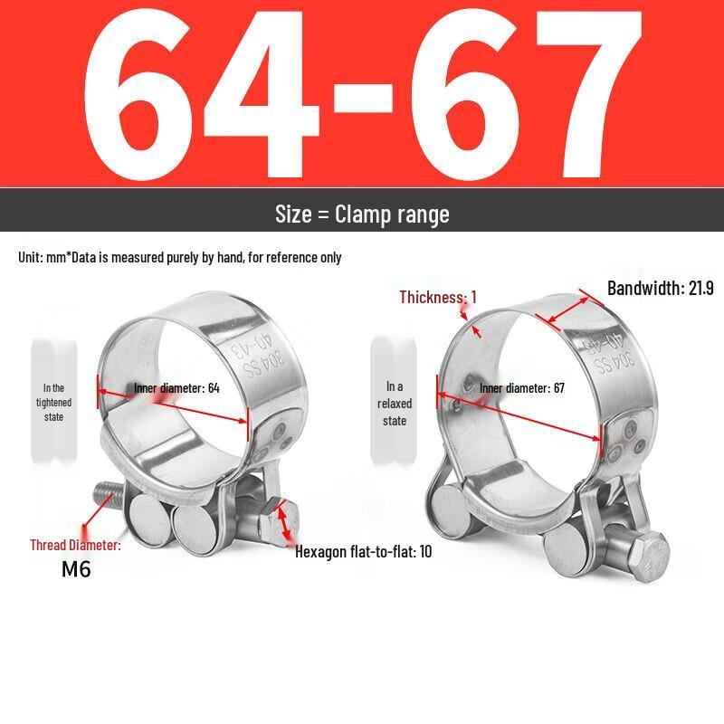 Lehang Heavy-Duty 304 Stainless Steel Hose Clamp
