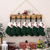 Haobei Green Knitted Christmas Stocking with Embroidered Lettering – Woolen Gift Bag Décor
