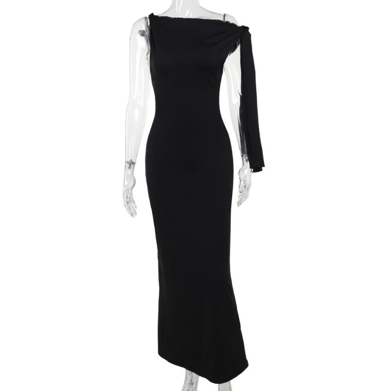 Nuovo Abito Elegante Sexy a Fianchi Estivo Moda Semplice con Spallina Abito da Donna
