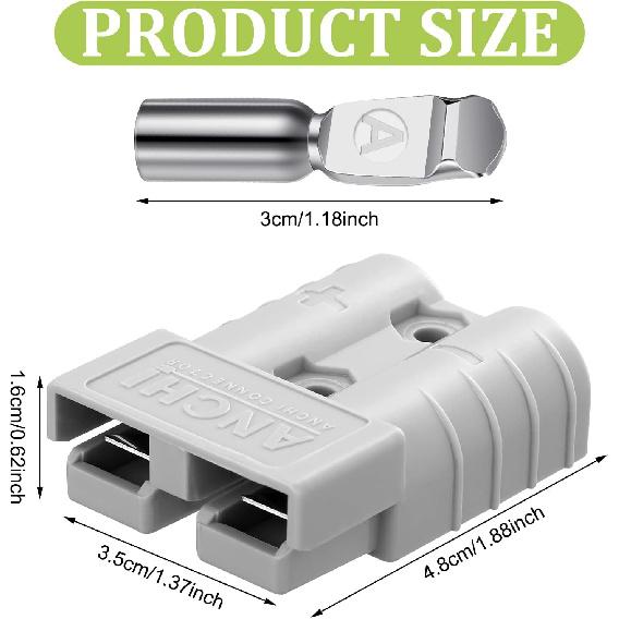 8 Pcs 50 Amp Batteries Quick Connector With 10/12 Awg 10-12 Gauge Battery Quick Connector Wire Harness Plug Kit Cables Connect Disconnect Plug For