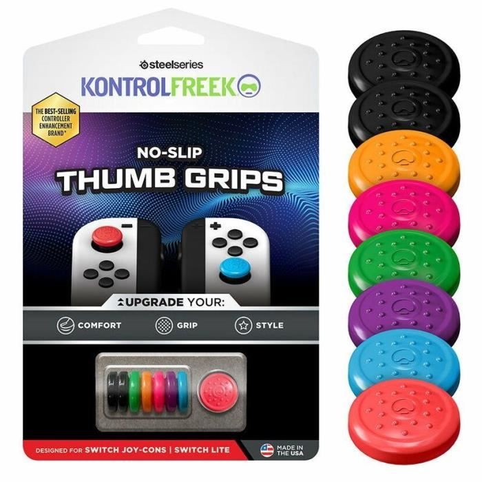 Thumbgrips - KONTROLFREEK - 1510-JOY - Pack de 8 capuchons de joystick - Pour Joy-Con Switch et Switch Lite - Multicolore