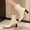 Ankle Boots for Women High Heels Dress Shoes for Woman Chunky Luxury Pumps 2025 Winter Designer Chelsea Botas De Mujer