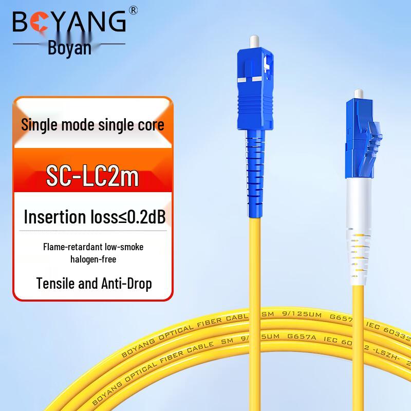 BOYANG SC-LC Single Mode Simplex Fiber Optic Patch Cord