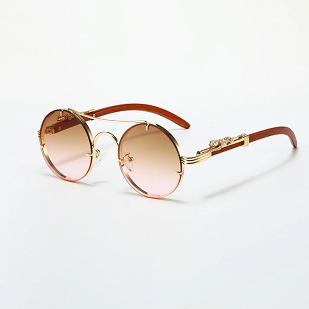 Retro Oval Metal Sunglasses for Women Men Luxury Fashion Brand Punk UV400 Stylish Shades Unisex