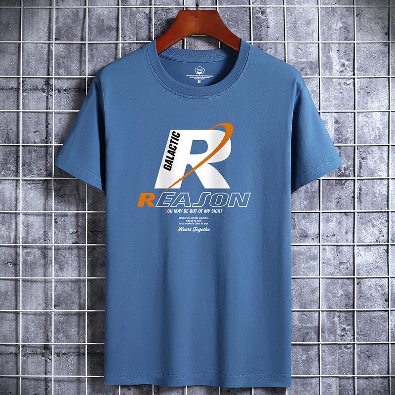 Lässige Herrenbekleidung Luxus Rundhals T-Shirt aus reiner Baumwolle Lustiger R-Print Streetwear Sommermode Vintage Y2k Style Top Übergroßes T-Shirt