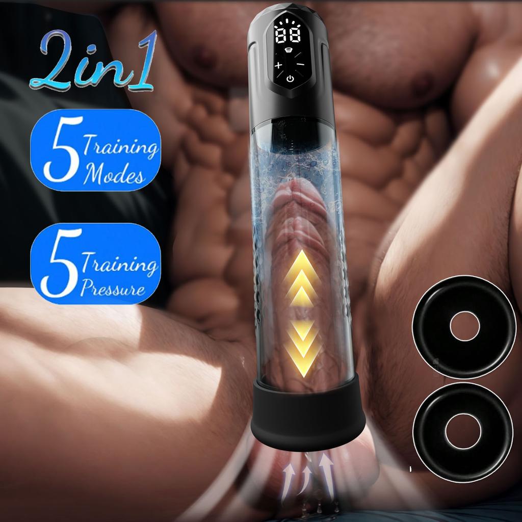 Electric Penis Pump 5 Suction Pressure Modes Automatic Masturbator Mini Pocket Pussy Male Sex Toys