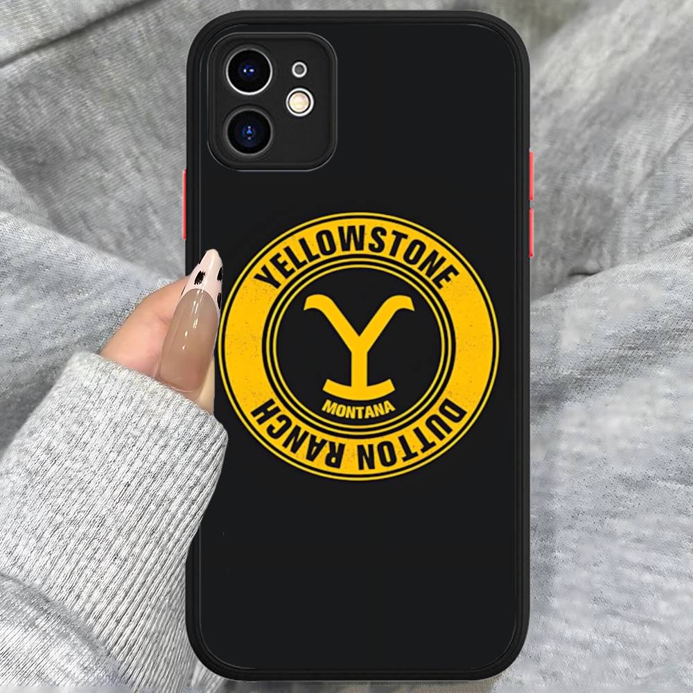 Tv Y-yellowstoneS Logo Silicone Case For IPhone 16 15 14 13 12 11 Pro Max Plus X XS MAX Shockproof Matte Cover