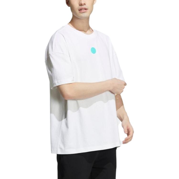 Adidas Neo Oversized Casual Loose Ribbed Sports Crew Neck Short Sleeve T-Shirt Men Tops White HD4657