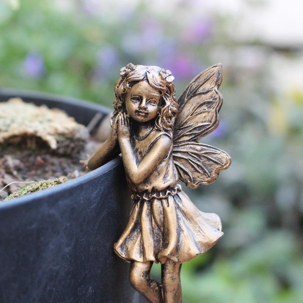 Imitation Copper Flower Fairy Figurine Set Cartoon Fairy Hanging Ornaments Living Room Bedroom