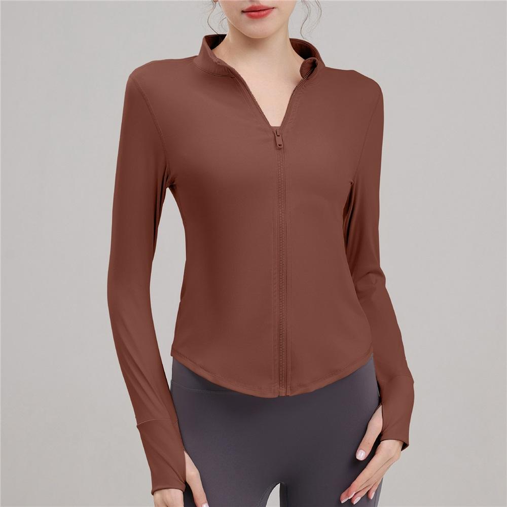 New Fully Zippered Gym Yoga Suit Top For Slimming And Slimming, Quick Drying Running And Cycling Sports Jacket For Women