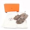 Excellent HERMES Sandals Oasis H-design chunky heel leather Epsom Leather 37.5 Used