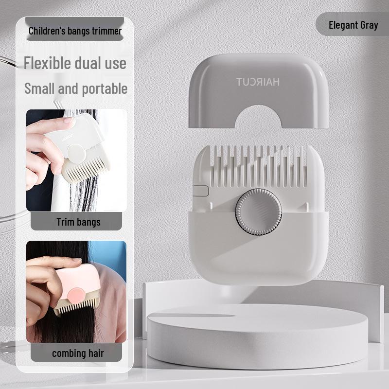 2-in-1 Multifunctional Hair Clipper & Comb for Trimming Bangs & Broken Hair - Perfect for Girls & Children