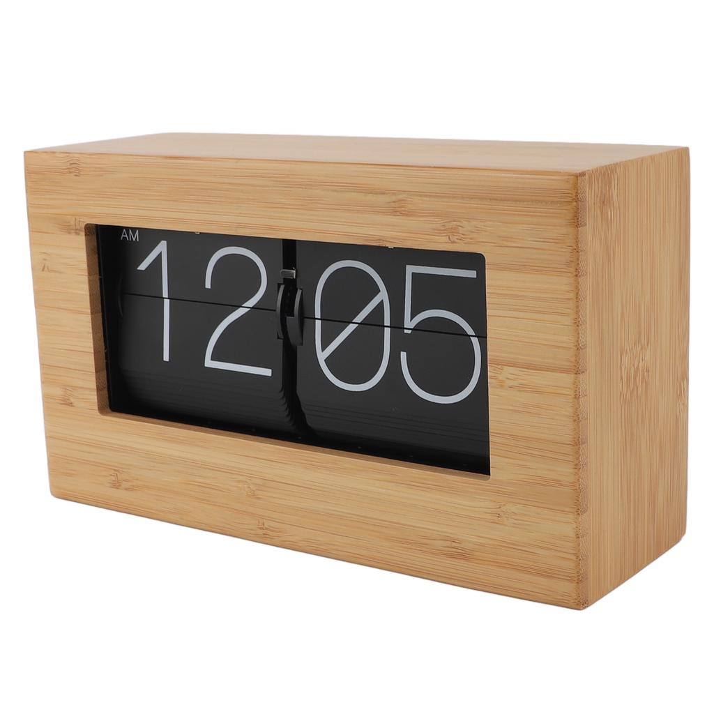 Automatic Page Turning Clock Vintage 12 Hours Digital Display Mechanical Flip Down Clock for Home Living Room Office