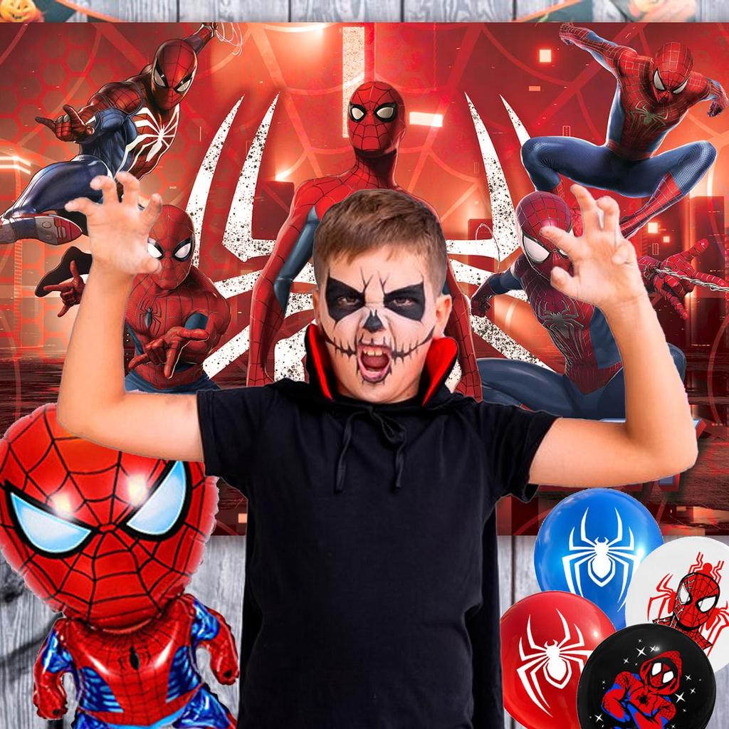 30 Pcs Cartoon Birthday Party Supplies Kit-Cartoon Party Set with Banner Backdrop Tablecloth & Cartoon Balloons Cake Topper Etc Cartoon Party Decors