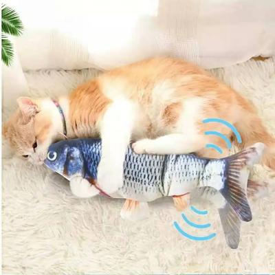 Für Ladegerät Spielzeug Fisch Interaktiver Elektrischer Zappelnder Fisch Katzenspielzeug Realistisch Haustier Katzen Kauen Beißspielzeug Haustierbedarf