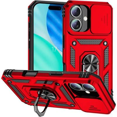 Schutzhülle - EF CONNECTION - für iPhone 17 - Rot - Stoßfest - Kratzfest - Magnetischer Halter