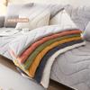 Cuscino per Divano in Peluche Invernale Ispessito Antiscivolo Fodera per Cuscino Asciugamano Semplice Moderno Copridivano in Pelle