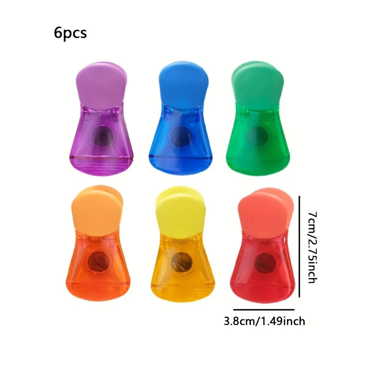

6pcs-Sealing machine Portable magnetic suction food and snacks plastic bag sealing machine fast opening bag clip