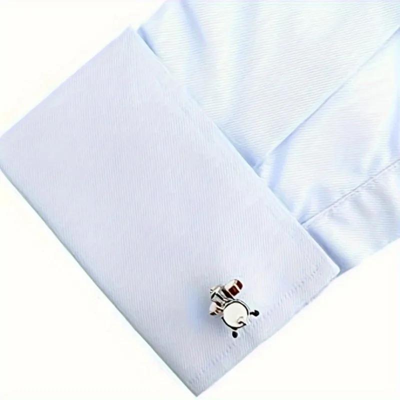 2pcs Unique Drum-Shaped Cufflinks for Men - Stylish Alloy Accessory, Perfect Gift Idea, Drum Accessories