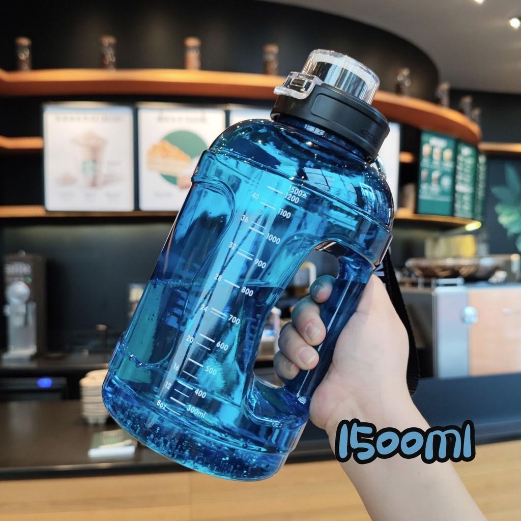 

Capacity Sports Large Kettle Transparent Portable Plastic Materials Water Cup темно-синий