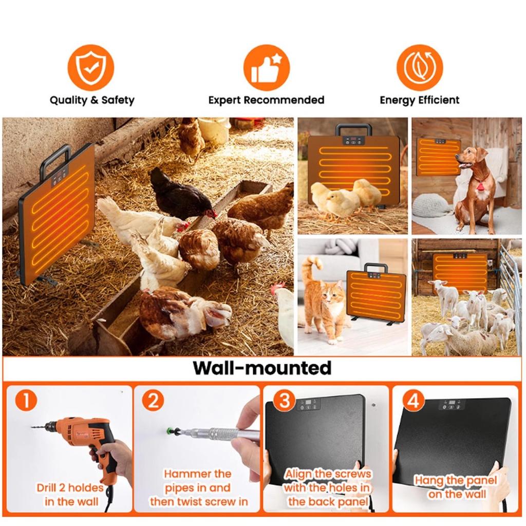 1 Stück Hühnerstall Heizung Thermostat Hühner Heizpaneel Einstellbare Temperatur Winter Bauernhof Universelle Heizung Für Viele Tiere