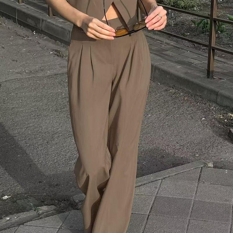 European and American Leisure Fashion Elegant Sleeveless Vest Pants Suit Sleeveless Vest Pants Set