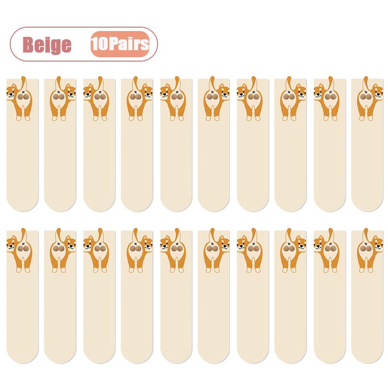 Whimsical 3D Dog Egg Sock Abstract Puppy Pattern Breathable Comfortable Unisex Crew Length for Casual Wear Party Gift All Season