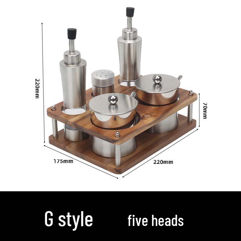 304 Stainless Steel Spice Set: Seasoning Jar, Oil Pot & Salt Shaker with Lid for Home & Restaurant.
