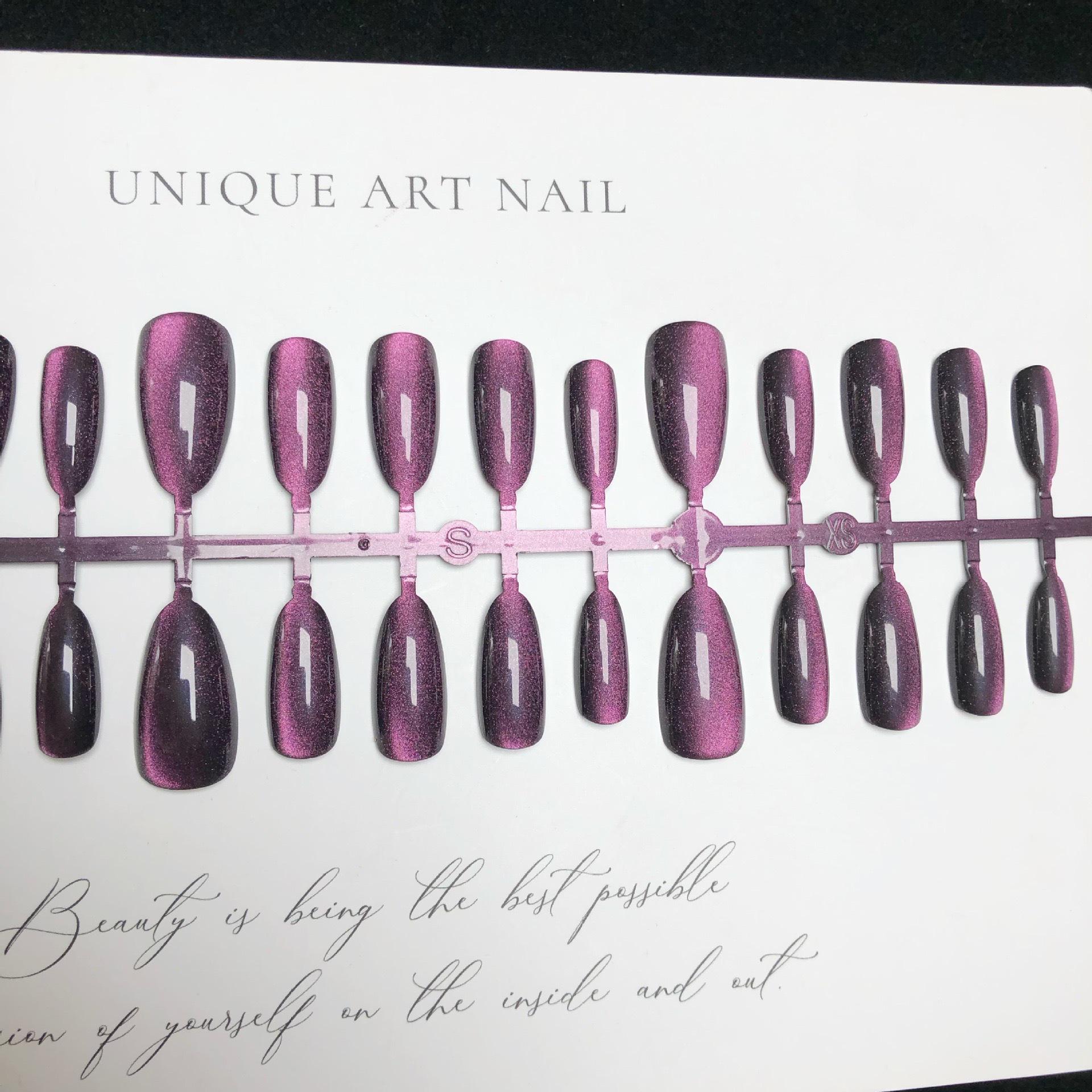 

Фиолетовые хрустальные миндальные блестящие ногти: Ручная работа Y2K Hot Girl Art, 10 шт.