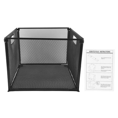 Suporte de cesta de arquivo dobrável grande capacidade malha de ferro desktop arquivo bin para livros revistas