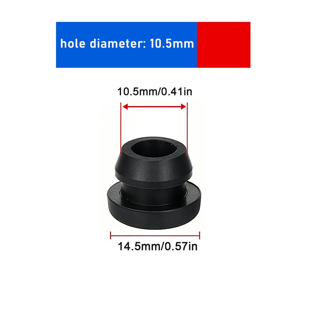 5 Stück 2,5-15mm Schwarz Konisch Aufschnappbar Silikonkautschuk T-Typ Stopfen Blindkappen Rohreinsätze Stopfen Beweis Hohe Temperatur