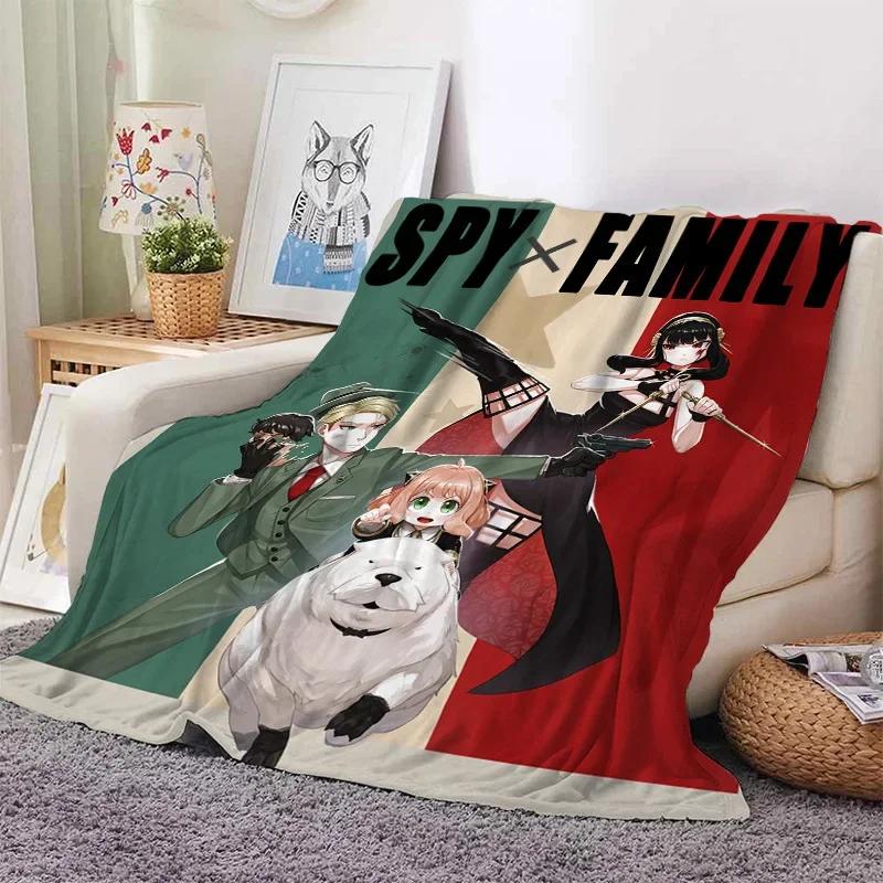 3D Print Anime Spy Family Blanket Soft Sofa Cover Throw Anya Blanket Fleece Tapestry Warm Bed Blankets for Bedroom Couch