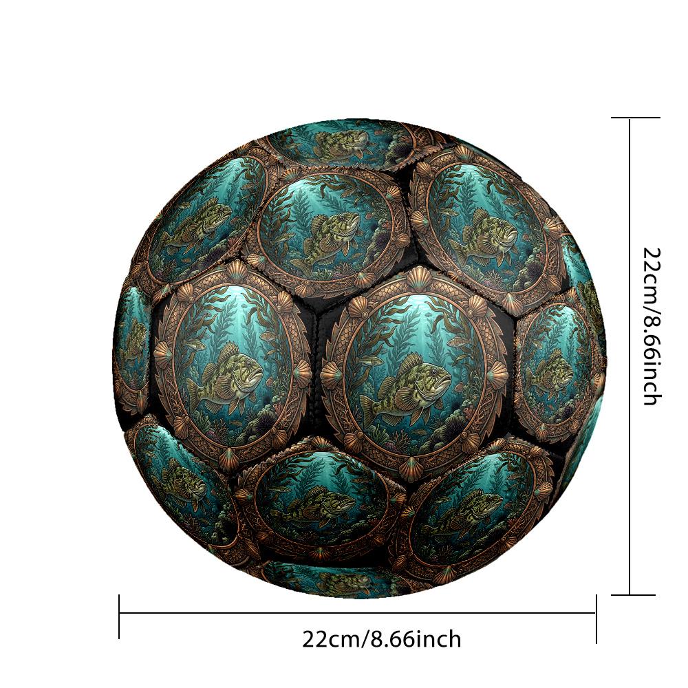 Underwater Marine Life Scene Round Football Size 5 Adult Ball Suitable for Training Matches and Outdoor Team.