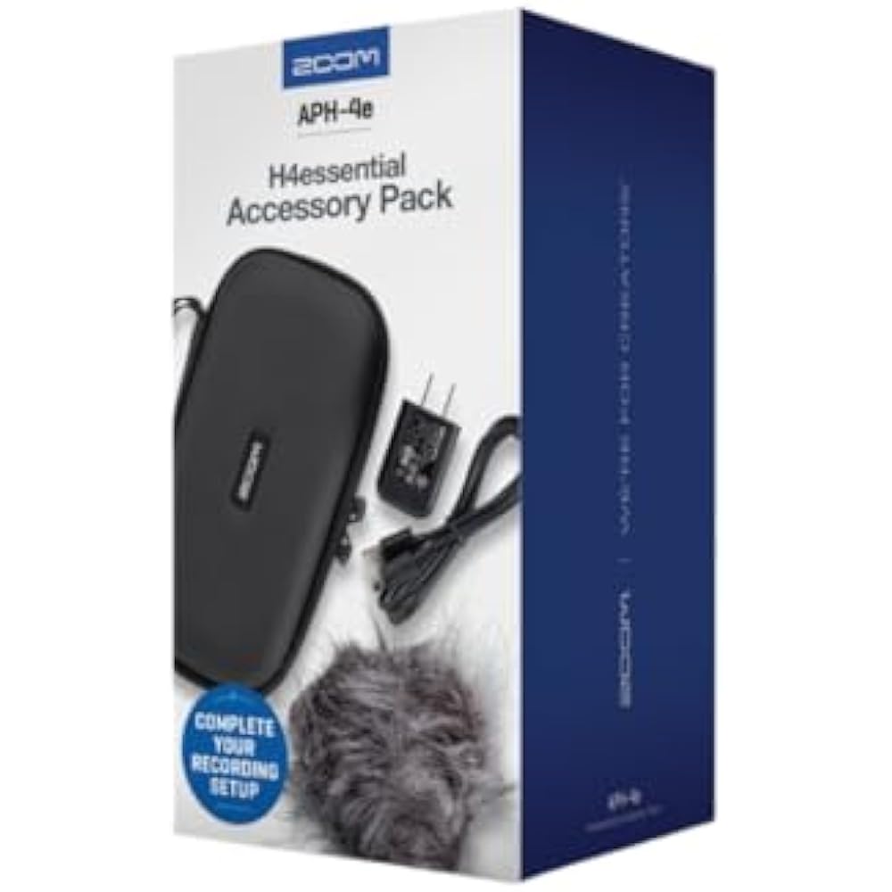 Zoom Zoom H4 Essential Exclusive Accessory Pack, APH-4e, Hairy Windscreen Case, USB Type-C Cable,...