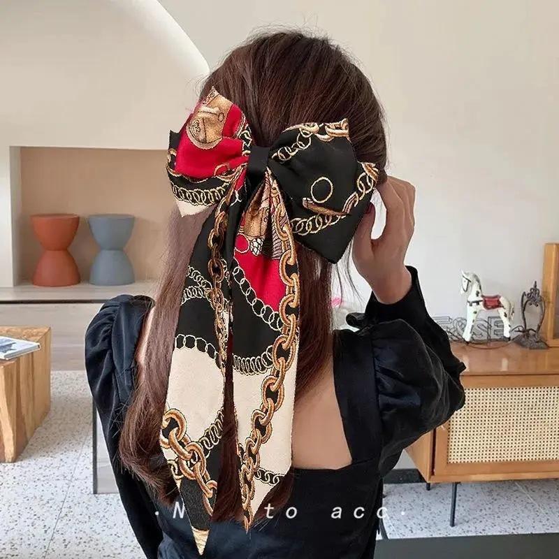 Bow hairpin ribbon hair accessories Korean temperament hair girl top clip headdress.