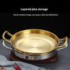 Handle Frying Pan Stainless Steel Paella Pan with Gold Handle Cooking Pot Seafood Rice Pans Non Stick  Skillet Kitchen Cookware